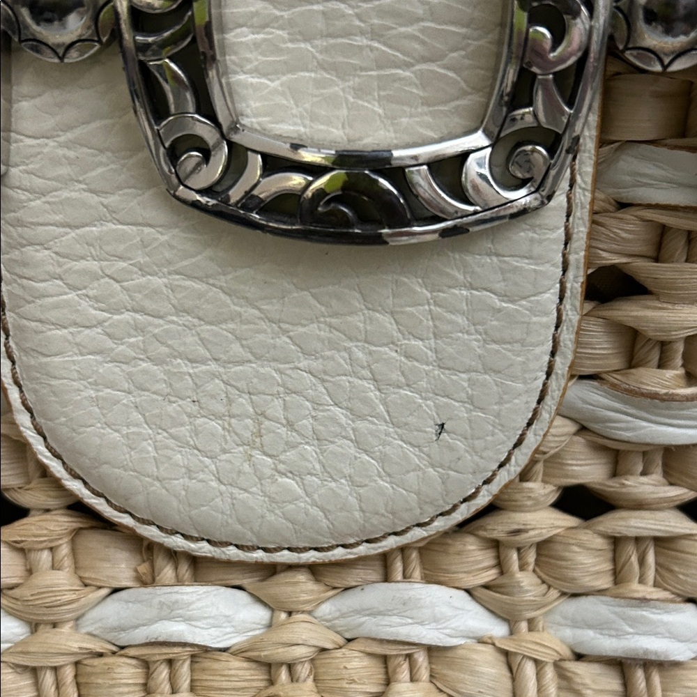 Brighton Cream and Tan Woven Tote - Picture 4 of 16